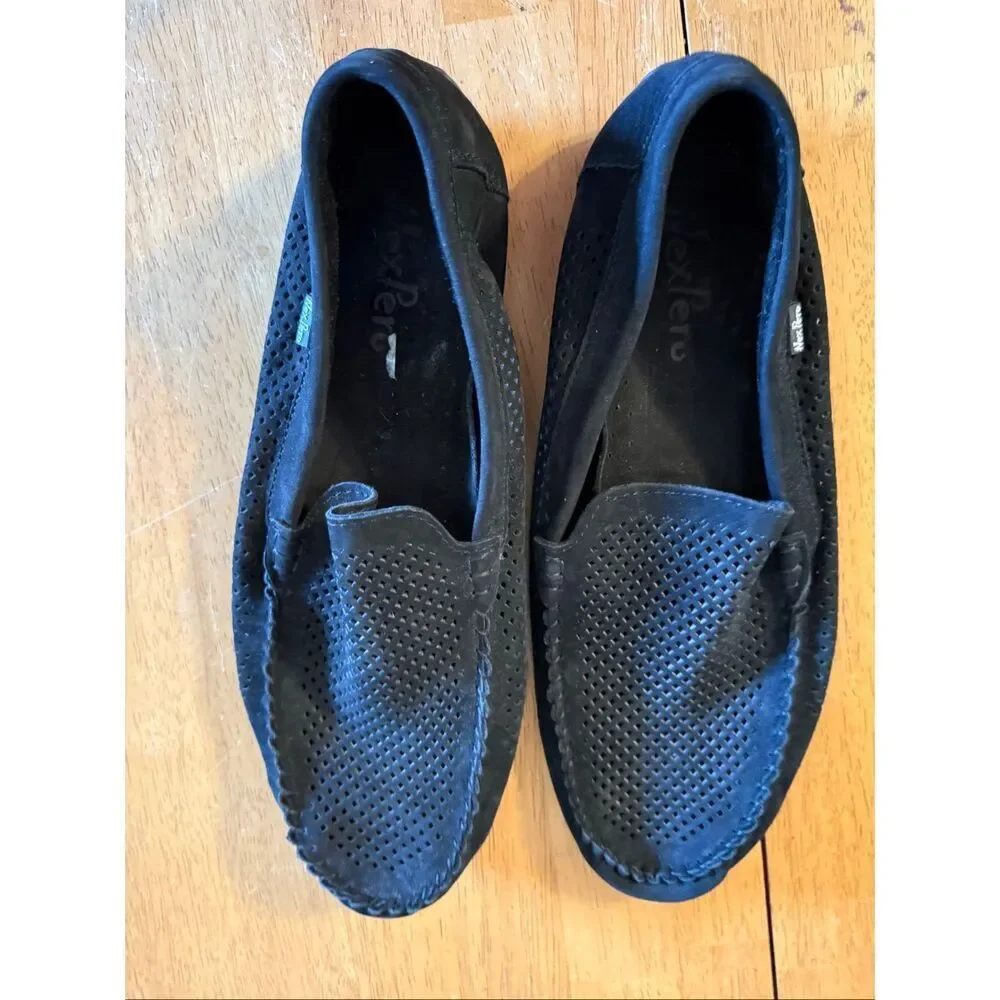 NexPero Men’s Black Perforated Driving Loafers Slip On Comfort Casual Shoes SZ 9